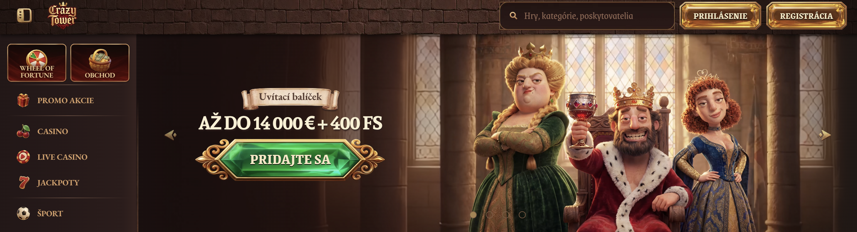 CrazyTower Casino – zahraničné online casino s bonusovým balíčkom a free spinmi